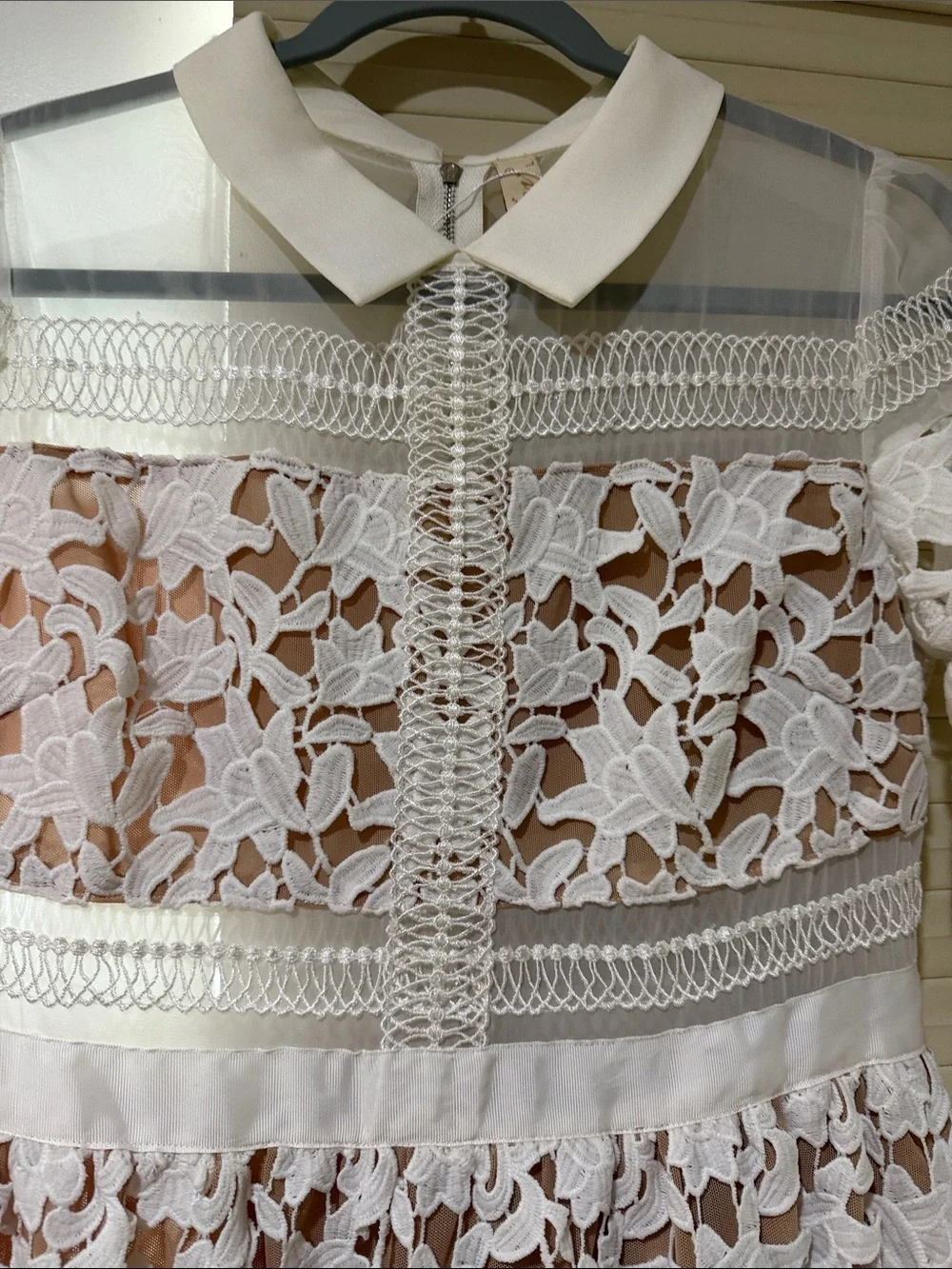 Girls White Lace Collar Dress